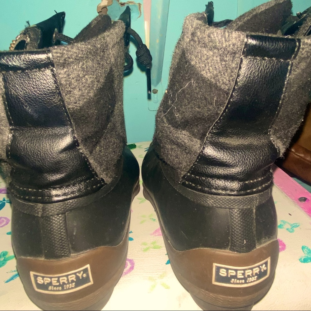 Sperry Rain Boots, Buffalo Plaid, Sz 9